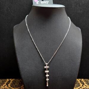 Charming Charlie RSVP Dainty Silver Tone Pendant Necklace NWT